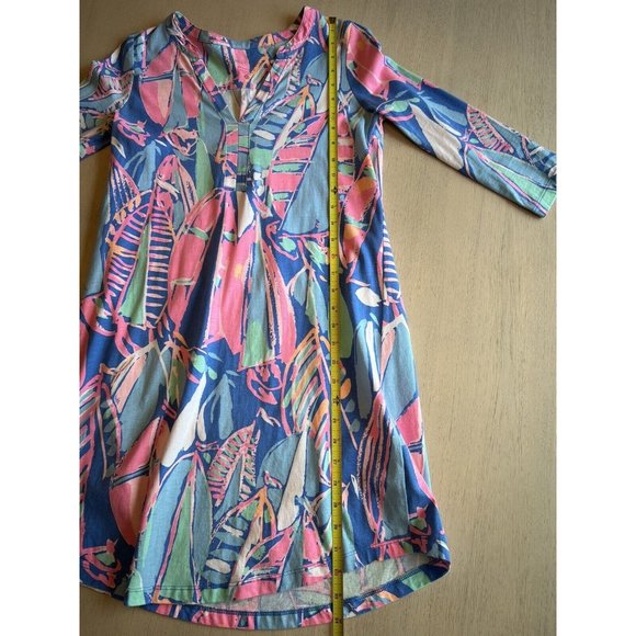 Lilly‎ Pulitzer Out To Sea Pink Blue Sailboat 3/4 Sleeve Dress Size XS - Picture 6 of 12